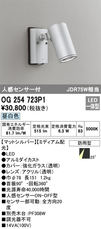 LGWC47007CE1 パナソニック 人感センサー付 屋外用LEDスポットライト