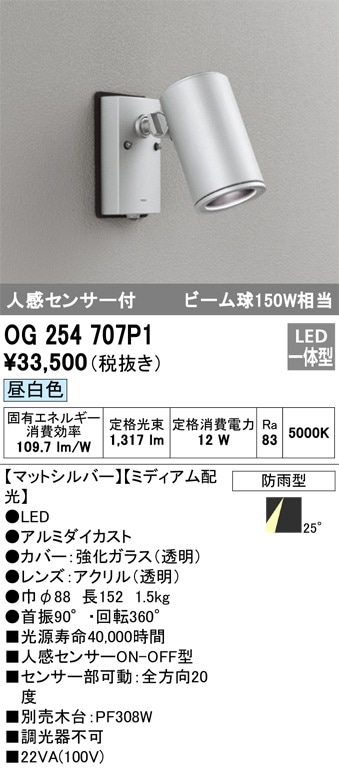 LGWC47007CE1 パナソニック 人感センサー付 屋外用LEDスポットライト