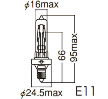 JD220V500W/M 岩崎電気 アイ ハロゲンランプ ＜片口金形＞(JD) (500W、E11、JD/M・クリア形)