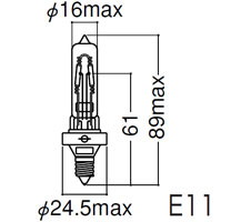 JD220V250W/P/M 岩崎電気 アイ ハロゲンランプ ＜片口金形＞(JD) (250W、E11、JD/P/M・クリア形)