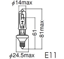 JD110V250W/P/M 岩崎電気 アイ ハロゲンランプ ＜片口金形＞(JD) (250W、E11、JD/P/M・クリア形)