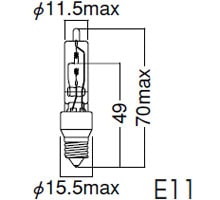 JD110V50W/P/M 岩崎電気 アイ ハロゲンランプ ＜片口金形＞(JD) (50W、E11、JD/P/M・クリア形)