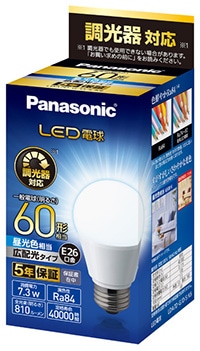 LDA7D-G/D/S/K6 LED電球 【新品未開封】Panasonic LDA7LGDSK6 LED電球・蛍光灯 | 7.3W(電球色相当) LED電球 - 概要 蛍光灯・電球