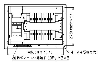 【未使用】テンパール MAG35202 住宅用分電盤 MAG35202 テンパール工業 住宅用分電盤(扉付、露出・半埋込形、20+2