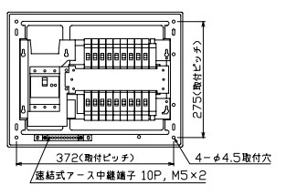 MAG36182 テンパール工業 住宅用分電盤(扉付、露出・半埋込形、18+2