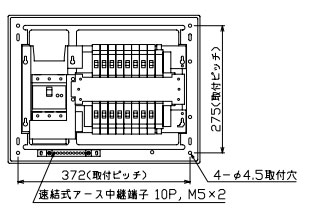 MAG310162 テンパール工業 住宅用分電盤(扉付、露出・半埋込形、16+2