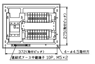 MAG35162 テンパール工業 住宅用分電盤(扉付、露出・半埋込形、16+2、50A)