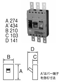 603EBG60W2L2 テンパール工業 漏電遮断器 Eシリーズ(3P・3E・600AF・可調整)【メーカー生産待ちのため納期未定】