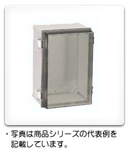 PBC18-3030 日東工業 蝶番付ポリカボックス[鉄製基板付]・透明カバー付