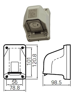 WK6315 パナソニック 引掛防雨コンセント<JIS防雨形>(接地2P(旧3P) 15A