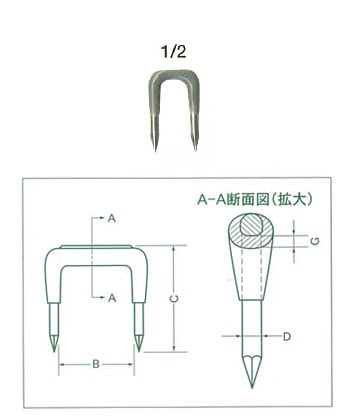 1/2 カワグチ 絶縁ステップル(100本入り)