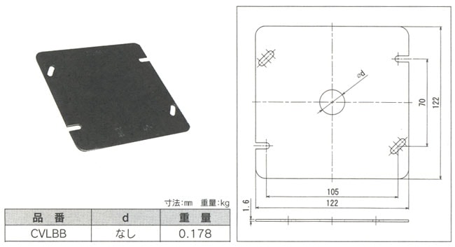 CVLBB 電成興業 大型四角ブランクカバー(塗装)[平] (50個入)