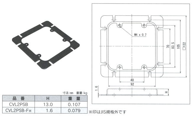 CVL2PSB-F 電成興業 大型四角2個用スイッチカバー(塗装)[平]