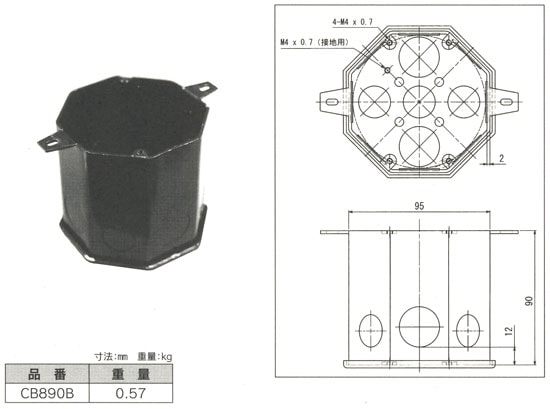 CB890B 電成興業 八角コンクリートボックス(塗装)[H90]