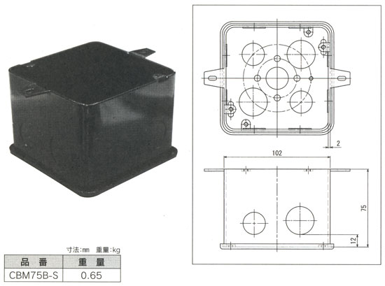 CBM75B-S 電成興業 中型四角コンクリートボックス(塗装)[H75]