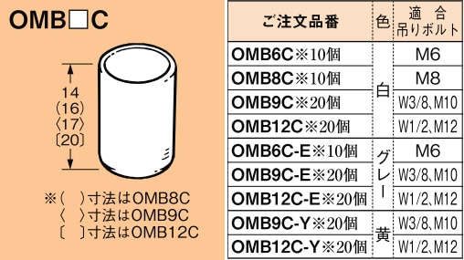 OMB6C ネグロス ワールドダクター ボルト端末保護キャップ(白色、10個入)