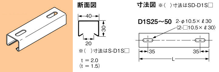 S-D1S30 ネグロス ワールドダクター 短尺ダクターチャンネル(天井・壁面用)