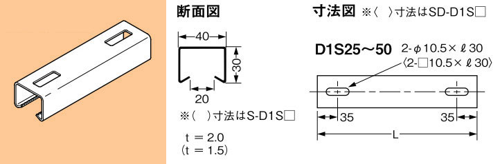 SD-D1S50 ネグロス ワールドダクター 短尺ダクターチャンネル(天井