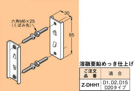 Z-DHH1 ネグロス ワールドダクター ハンガー支持金具(H形鋼用