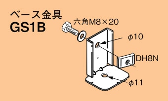 GS1B ネグロス ワールドダクター 配管架台システム ベース金具