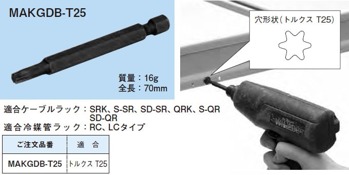 MAKGDB-T25 ネグロス 組立ラック用ドライバービット 即配・速配なら