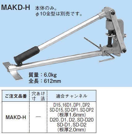 MAKD-H ネグロス ダクター穴あけ工具(本体のみ) 即配・速配ならプロ