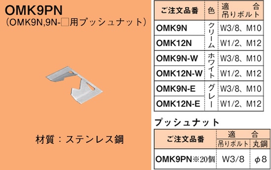 OMK9PN ネグロス おめかしキャップ プッシュナット(OMK9N、9N-□用、20