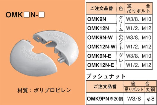おこめ OMK9N-W ネグロス おめかしキャップ(吊りボルト用、ホワイト色