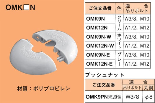 OMK12N ネグロス おめかしキャップ(吊りボルト用、クリーム色、20枚入