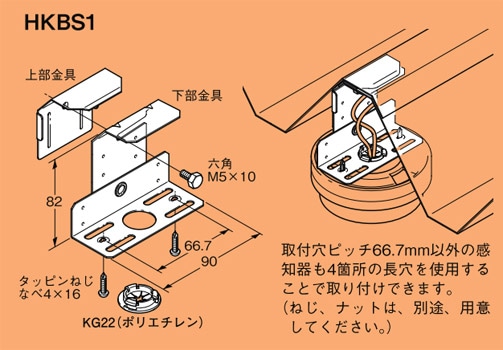 受注品】HKBS1 ネグロス サイロック 折板屋根用感知器取付金具