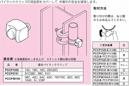 PCCP1525-E ネグロス パイラッククリップ用保護キャップ(グレー色、10