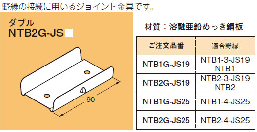 NTB2G-JS19 ネグロス 野縁ジョイント(20個入) 即配・速配ならプロ向け 
