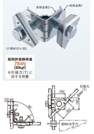 DYR2LN-W4 ネグロス 吊りボルト振れ止め金具(直角用) 即配・速配なら