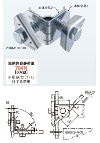 DYR2LN-W3 ネグロス 吊りボルト振れ止め金具(直角用)