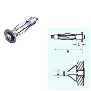 AP-412 マーベル ボードアンカー（φ9mm、9～12mm用、300本入） 即配