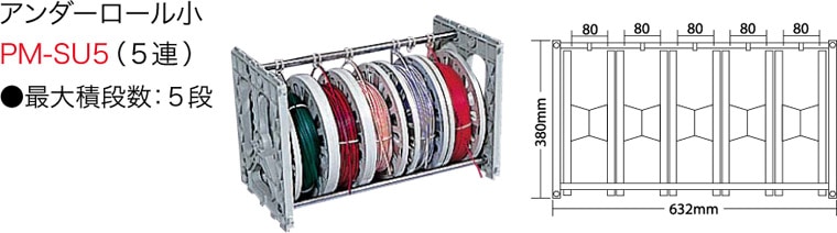 PM-SU5 ジェフコム プラマジックリール アンダーロールタイプ(組立式、アンダーロール小、5連)