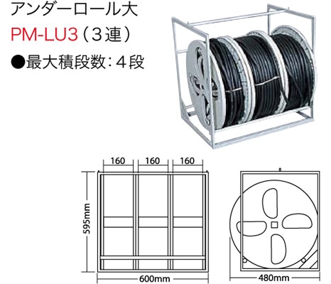 PM-LU3 ジェフコム プラマジックリール アンダーロールタイプ(アンダーロール大、3連)