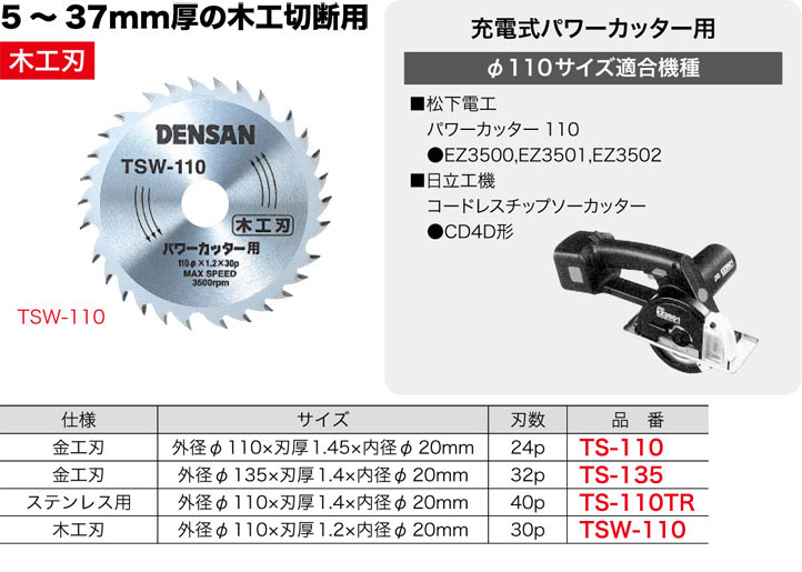 ☆☆ ジェフコム 丸ノコチップソー（チタンコーティングタイプ） TS-135TR [312-013645] JEFCOM 丸ノコチップソー TS-110TR 電設作業工具 切削工具 チップソー