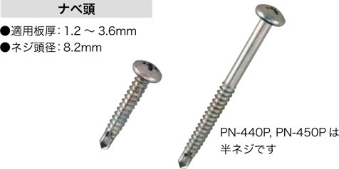 PN-425SP ジェフコム ピアスネジ(ステンレス製、ナベ頭・サイズφ4×25mm、ブリスターパック入り35本)