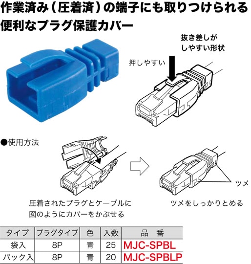 MJC-SPBL ジェフコム モジュラープラグカバー(後付けタイプ)(袋入り25