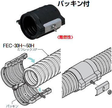 FEC-50H 未来工業 ミラレックスF用半割れカップリング 即配・速配なら