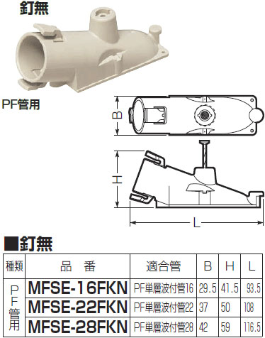 MFSE-16FKN 未来工業 ニューF・ころエンド(PF管用、釘無)(10個入) 即配