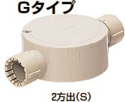 MFSM16-2SG 未来工業 露出用丸形ボックス(Gタイプ)2方出(S)(ベージュ)