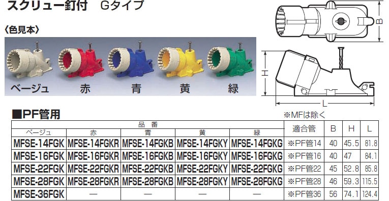 MFSE-36FGK 未来 F・ころエンド(スクリュー釘付)PF管用(ベージュ)