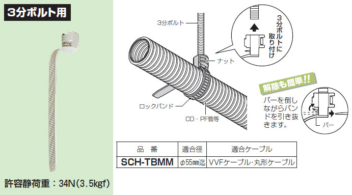 SCH-TBMM 未来工業 ロックバンド(吊りバンドタイプ、10個入) 即