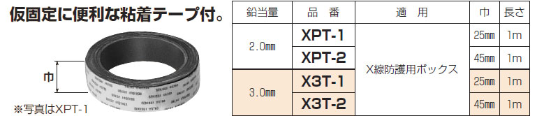 XPT-2 未来工業 鉛テープ(鉛当量：2.0mm) 即配・速配ならプロ向け電材