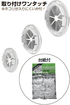 CBZ-22S 未来工業 ケーブルブッシング(台紙付)(200個入) 即配・速配