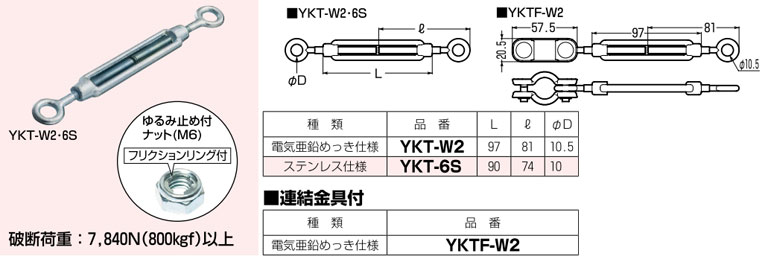 YKT-6S 未来工業 ターンバックル(ステンレス製) 即配・速配ならプロ
