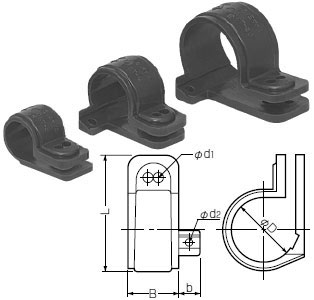 KT-2 未来工業 SV片サドル(黒)(50個入) 即配・速配ならプロ向け電材
