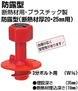 MSH-3RS 未来 ニューカラーインサート(断熱材用)(3分ボルト用)赤(20個入)